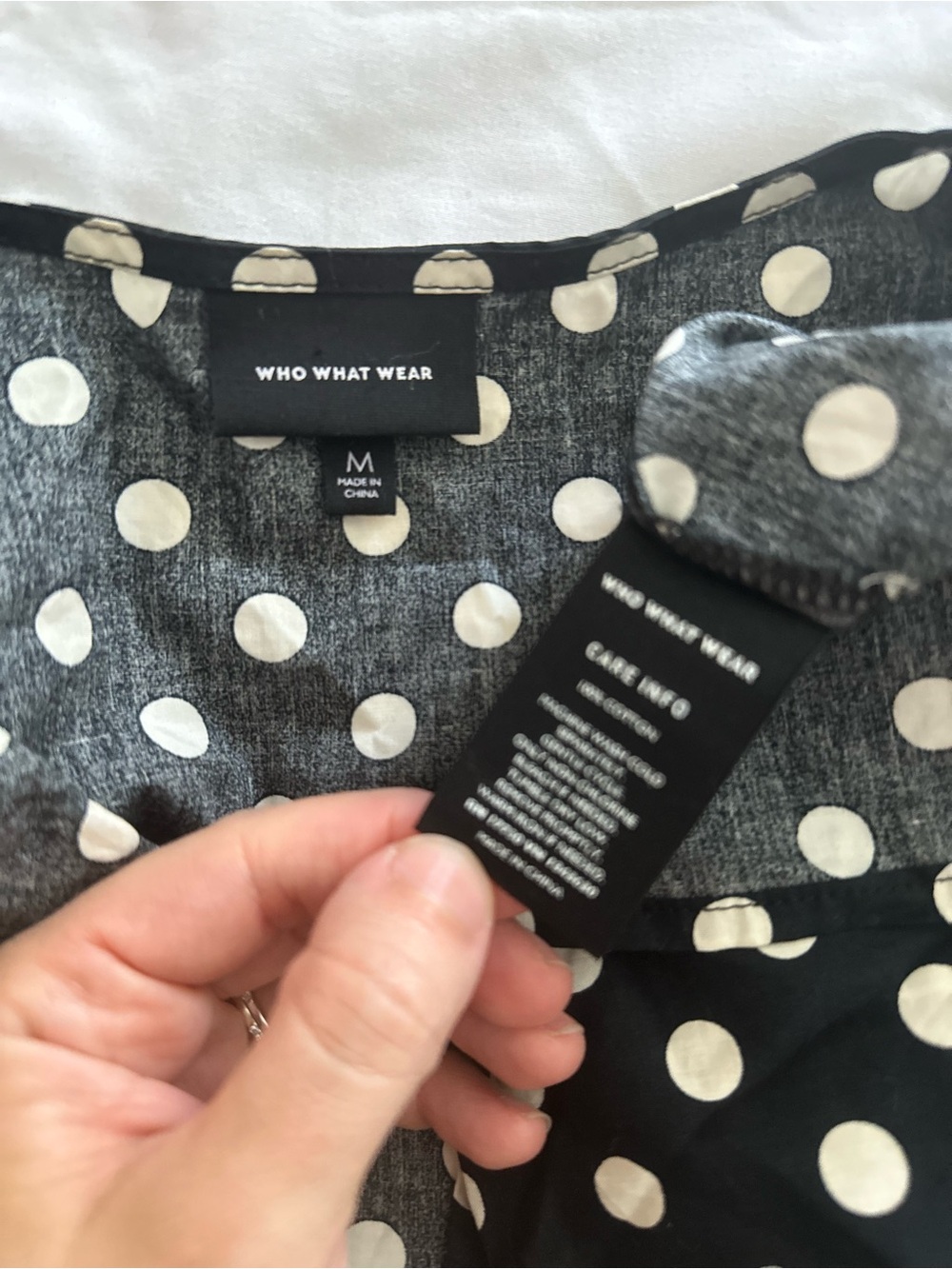 Who What Wear Black And White Polka Dot 100% Cotton Tiered Midi Dress Medium - Picture 5 of 5